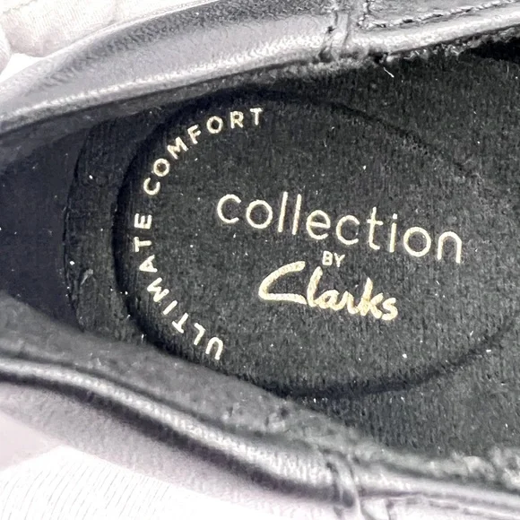 CLARKS, ULTIMATE COMFORT TECHNOLOGY, WOMEN’S MAY MARIGOLD BLACK SLIP-ONS, SIZE 8 - Picture 9 of 13
